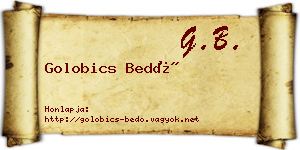 Golobics Bedő névjegykártya